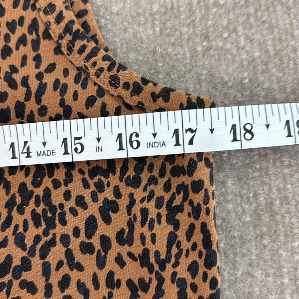 Daily Ritual Casual Animal Print Lived-in Cotton Sleeveless Midi Dress Sz XS - Picture 7 of 8